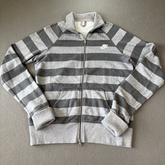 Nike Boys Junior Bomber Sweatshirt Jacket Size XL Vtg Retro Pullover Y2K Stipped - Picture 1 of 15